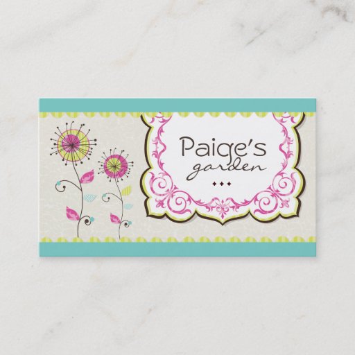 Customizable Whimsical Floral Business Cards
