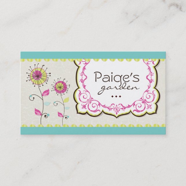 Whimsical Floral Business Cards (Front)