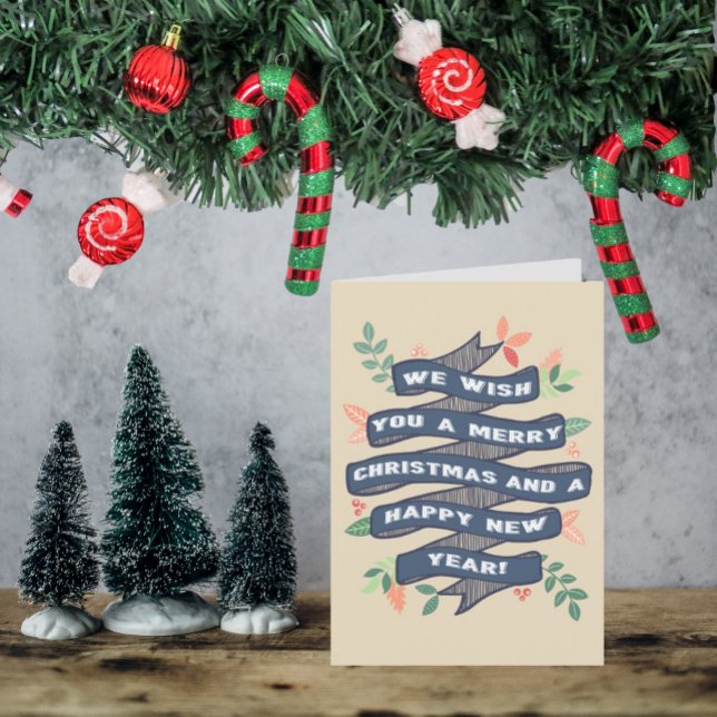 Whimsical Floral Christmas Banner Holiday Card (Creator Uploaded)