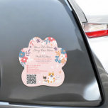 Whimsical floral cute pastel pet sitter dog walker car magnet<br><div class="desc">This delightful pet sitter and dog walker sticker is designed to make a charming and professional impression. Featuring a whimsical illustration of adorable pets surrounded by a vibrant floral design, the sticker is perfect for promoting your pet care business. The pastel color palette, which can be fully edited to match...</div>