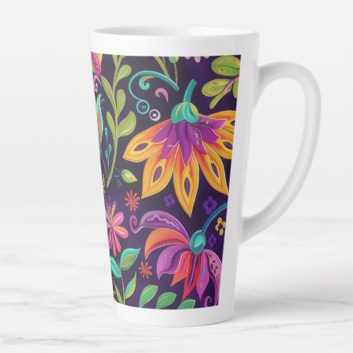 Whimsical Floral design  Latte Mug