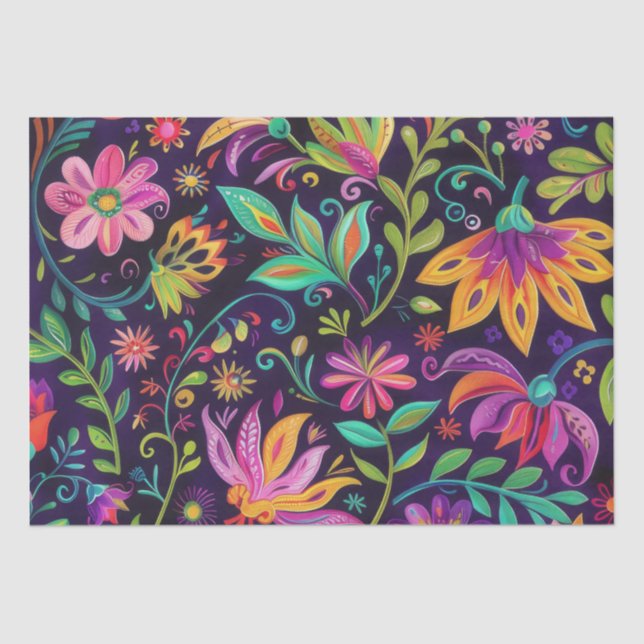 Whimsical Floral design  Tissue Paper (Front)