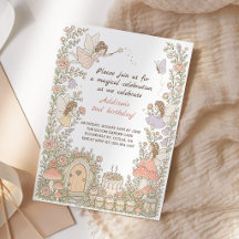 Whimsical Floral Fairy Garden Girl Birthday