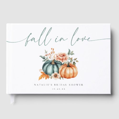 Whimsical Floral Fall in Love Bridal Shower Guest Book