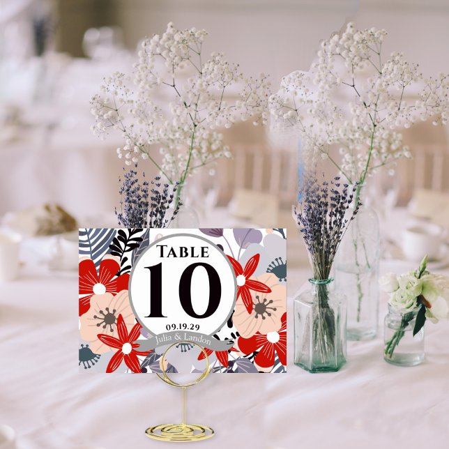 Whimsical Floral Fall Wedding Table Number Cards (Creator Uploaded)