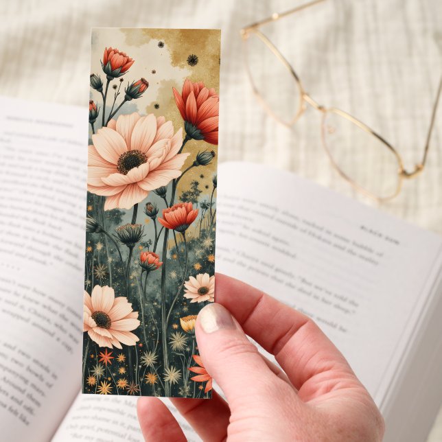 Whimsical Floral Fantasy Illustration Two-sided Bookmarks (Hand)