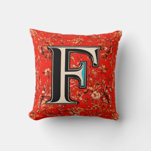 Whimsical Floral Fantasy Throw Pillow