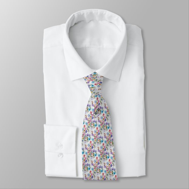 WHIMSICAL FLORAL FASHION NECK NECK TIE (Tied)