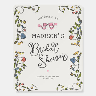 Whimsical Floral French Bridal Shower Welcome Sign