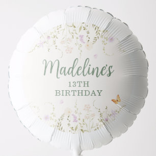 Whimsical Floral Garden Party Birthday Balloon