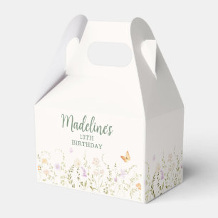 Whimsical Floral Garden Party Birthday Favor Boxes