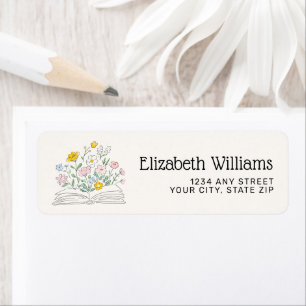 Whimsical Floral Her Next Chapter Bridal Shower  Label