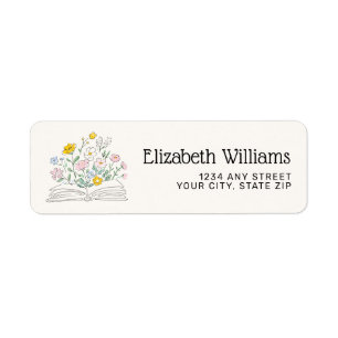 Whimsical Floral Her Next Chapter Bridal Shower  Label