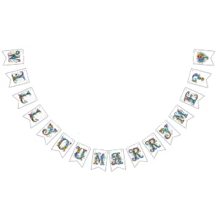 Whimsical Floral Marriage Proposal Bunting Flags