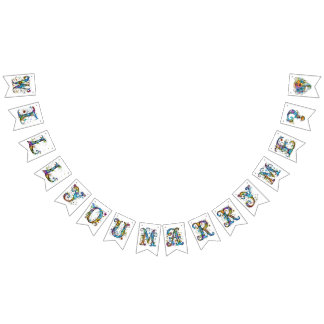 Whimsical Floral Marriage Proposal Bunting Flags