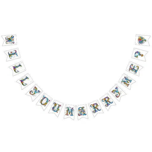 Whimsical Floral Marriage Proposal Bunting Flags