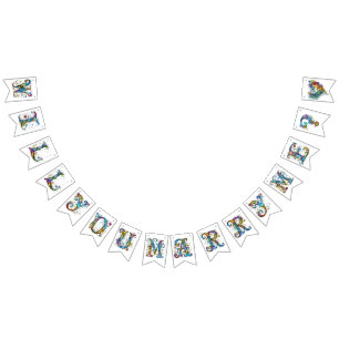 Whimsical Floral Marriage Proposal Bunting Flags