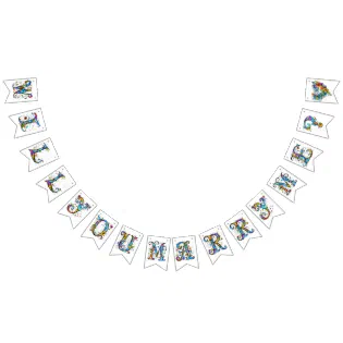 Whimsical Floral Marriage Proposal Bunting Flags