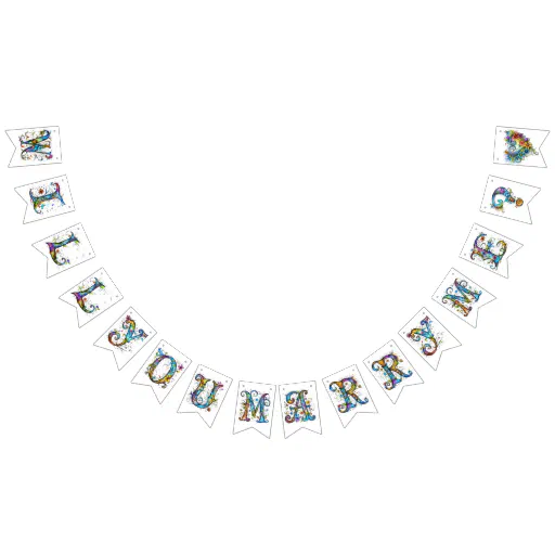 Whimsical Floral Marriage Proposal Bunting Flags