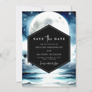 Whimsical Floral Moonlit Wedding Save The Date