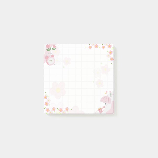 Whimsical Floral Morning Frame Post-it Notes (Front)