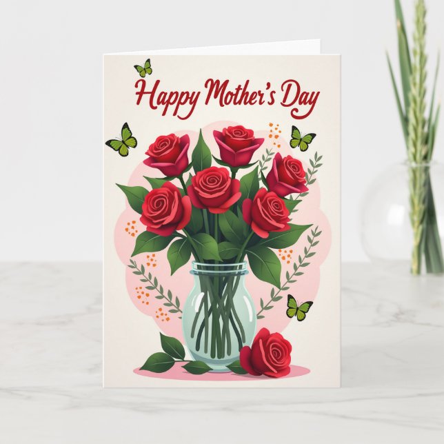 Whimsical Floral Mothers Day Card (Front)