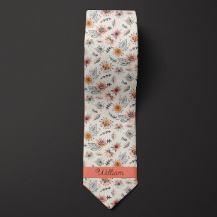 Whimsical Floral Neck Tie
