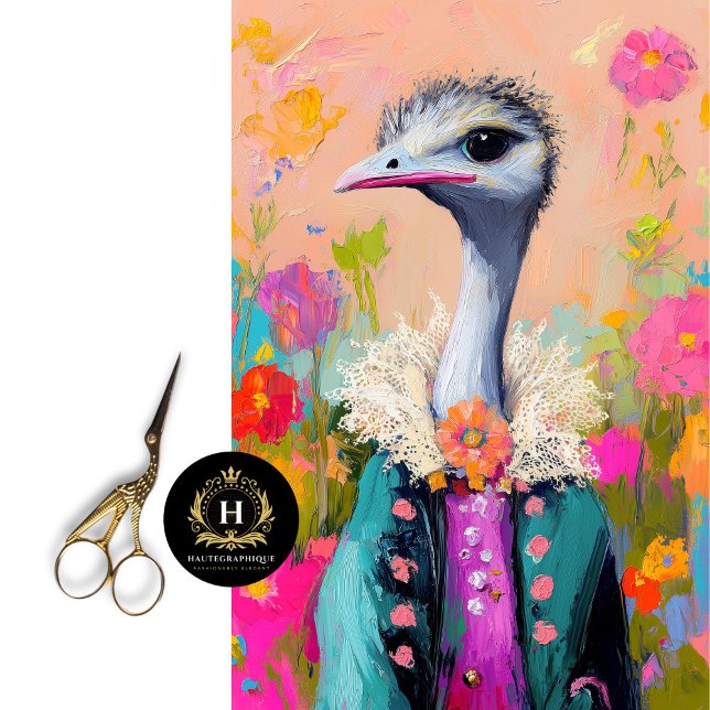 Whimsical Floral Ostrich Decoupage Tissue Paper (Creator Uploaded)