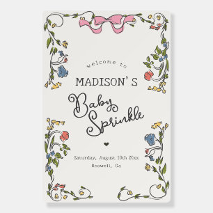 Whimsical Floral Party Baby Sprinkle Welcome Foam Board