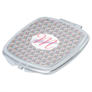 WHIMSICAL FLORAL PATTERN MAKEUP MIRROR