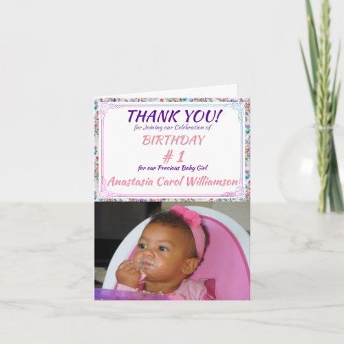 WHIMSICAL FLORAL PATTERN THANK YOU