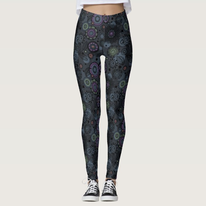 gray patterned leggings