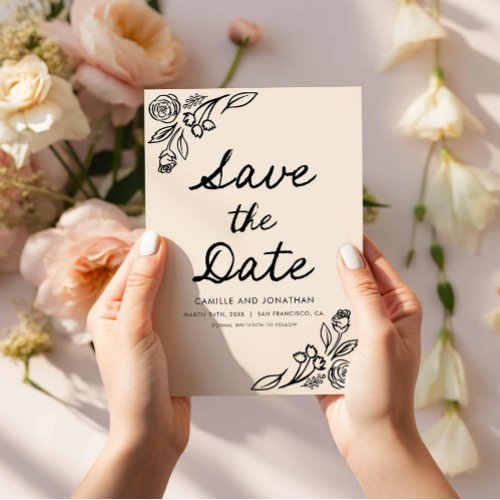 Whimsical Floral Photo Save the Date