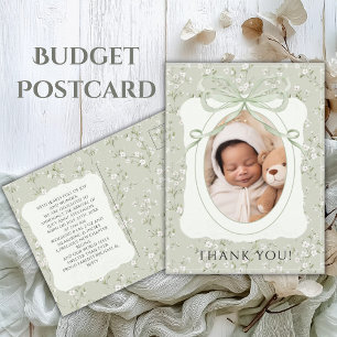 Whimsical Floral Photo Thank You Postcard 