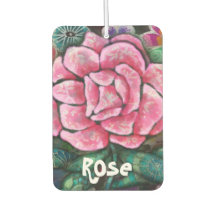 Whimsical Floral Pink Rose Art Nouveau Botanical