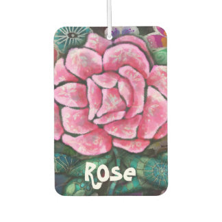 Whimsical Floral Pink Rose Art Nouveau Botanical Air Freshener