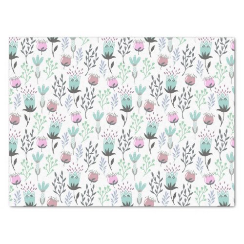 Whimsical floral pretty pastel colors tissue paper