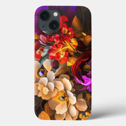 Whimsical Floral Romance iPhone 13 Case
