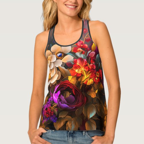 Whimsical Floral Romance Tank Top