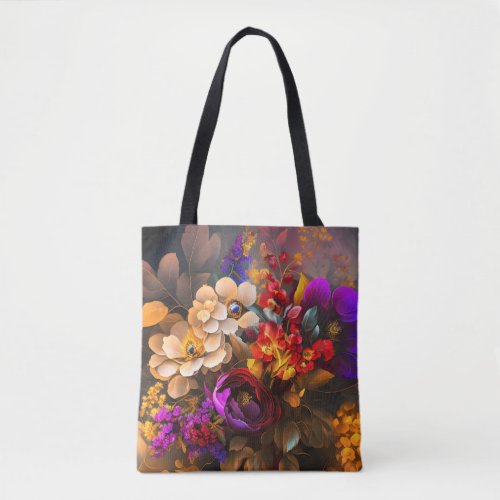 Whimsical Floral Romance Tote Bag