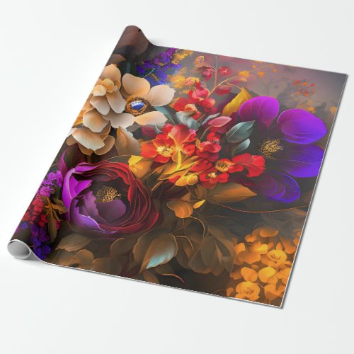 Whimsical Floral Romance Wrapping Paper