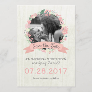Whimsical Floral Save the Date Photo Card