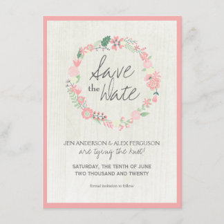 Whimsical Floral Save the Date Wedding Card