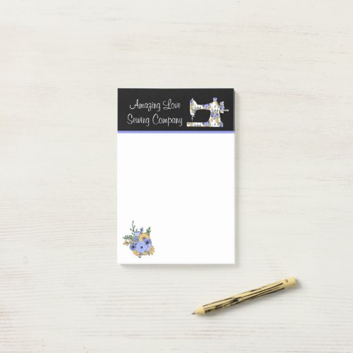 Whimsical Floral Sewing Machine Note Pad