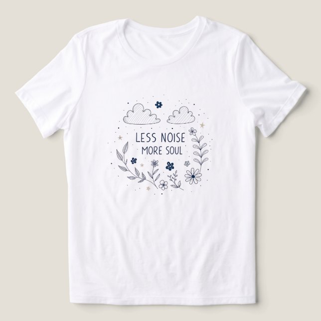 Whimsical Floral Soul Quote Line Art Tri-Blend Shirt (Design Front)
