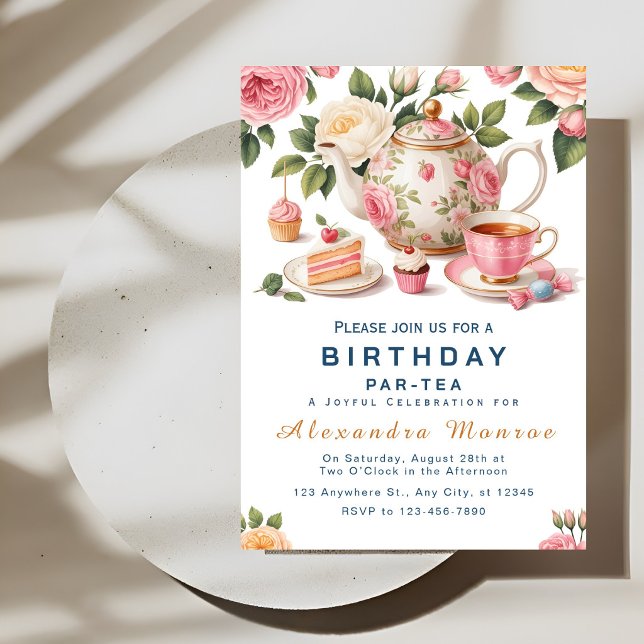 Whimsical Floral Tea Party Celebration Invitation (Creator Uploaded)