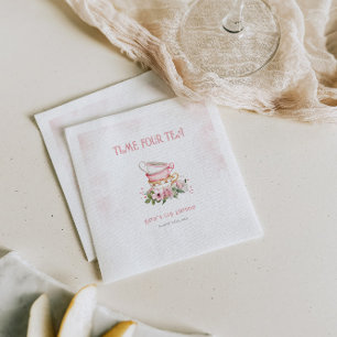 Whimsical Floral Tea Party Teacups Napkins