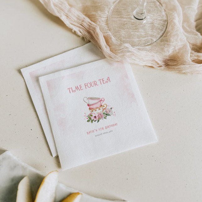 Whimsical Floral Tea Party Teacups Napkins (Creator Uploaded)