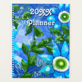 Whimsical Floral Teal Blue Green Daisy Daisies Planner