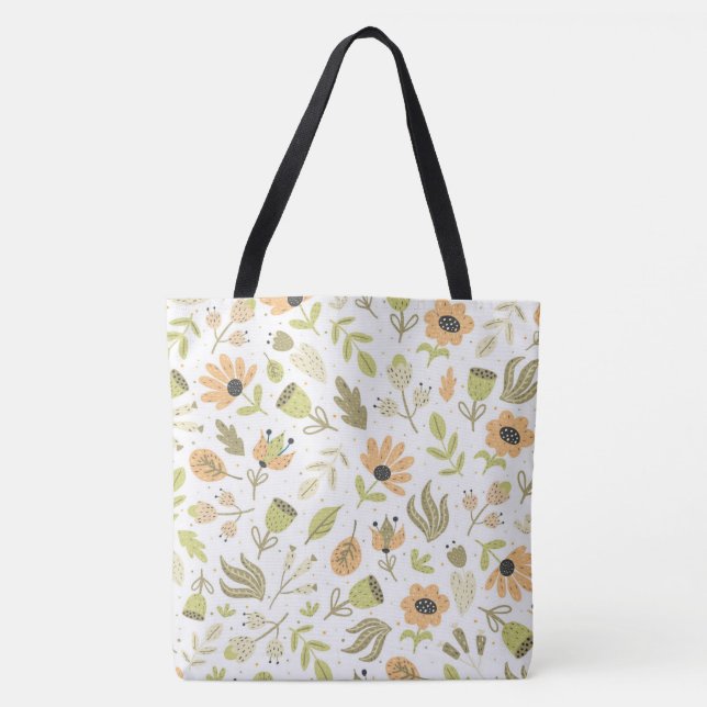 Whimsical Floral Tote Bag (Front)